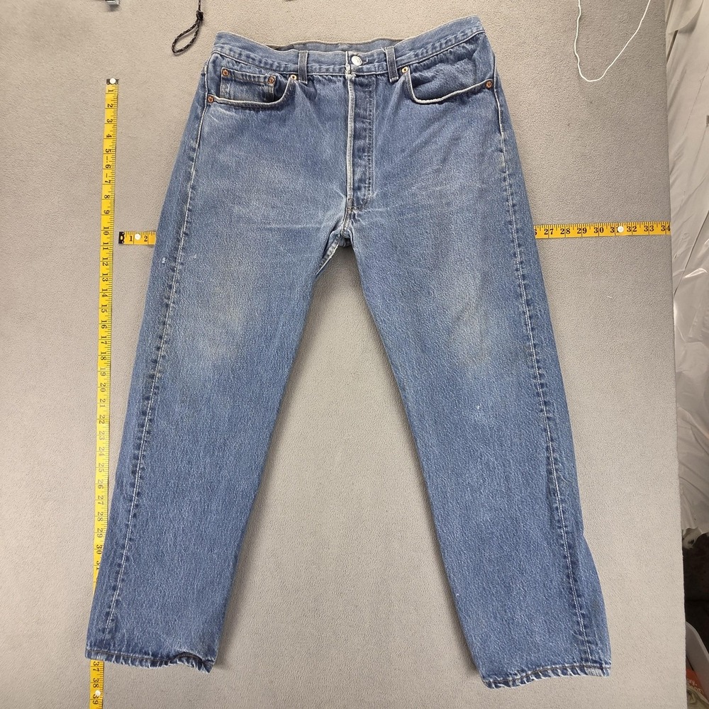 Vintage Levis 501 Jeans Mens Blue Made In USA 90s Button Straight Fits 32x27